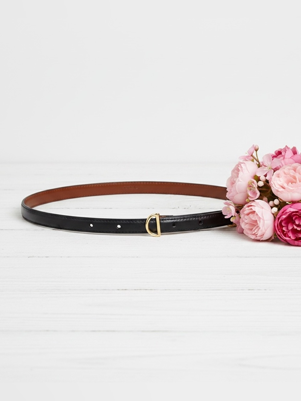 FRAME Petit Crescent Black Belt Medium